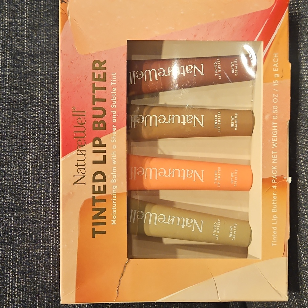 NatureWell Tinted Lip Butter Set - Moisturizing Balm with Sheer Tint ~4Pack NEW